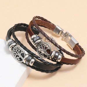 New Tree of Life Leather Bracelet